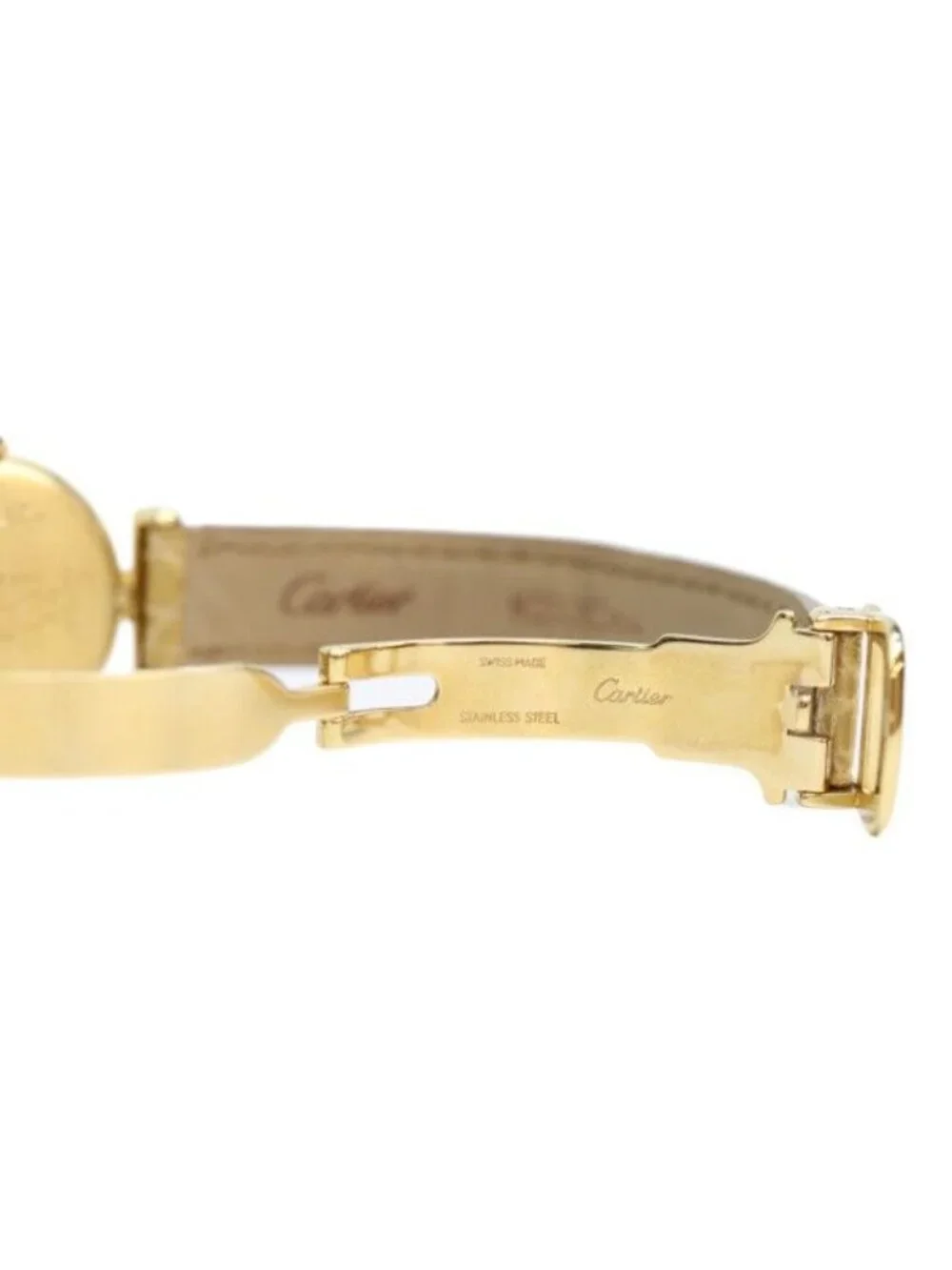 Cartier 925 Must Colise Vermeil SM Gold Dial Quartz Leather